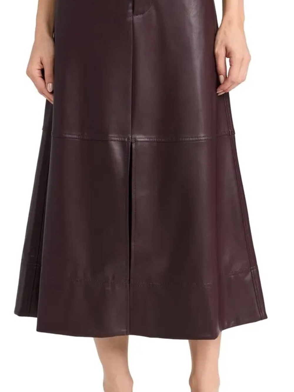 Tanya Taylor Vegan Leather Hudi Skirt in Oxblood
